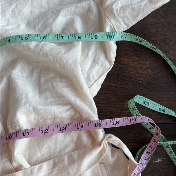 Pact Cream Button-Down Midi Dress Organic Cotton Linen Sz M Chic Cottagecore - Picture 10 of 12